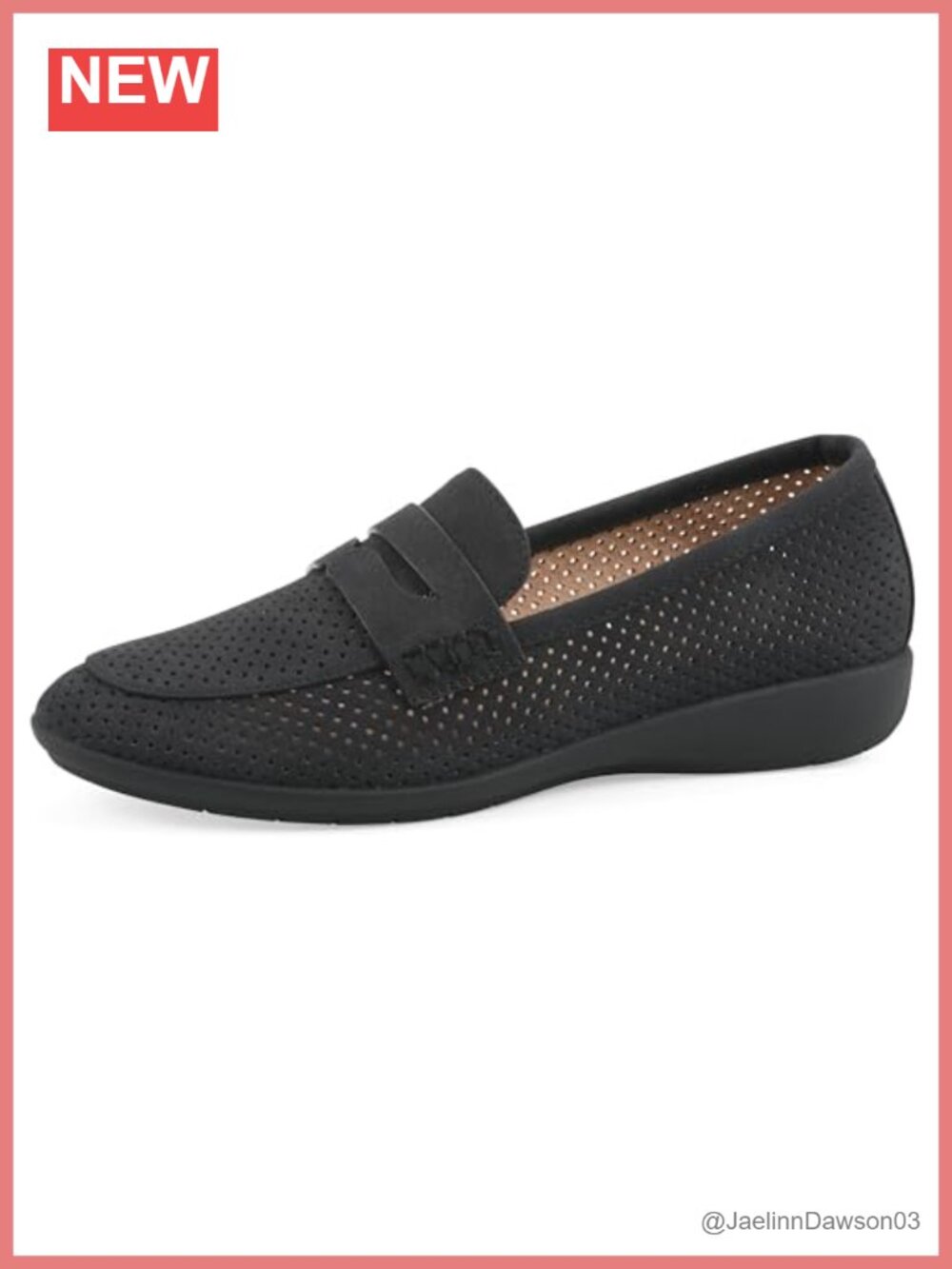 Perforated Penny Loafer Cushioned Flat Slip-On Women's